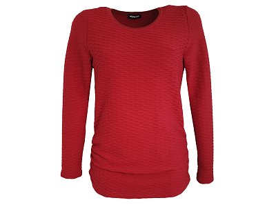 Červený svetr s plastickým vzorem - vel.38